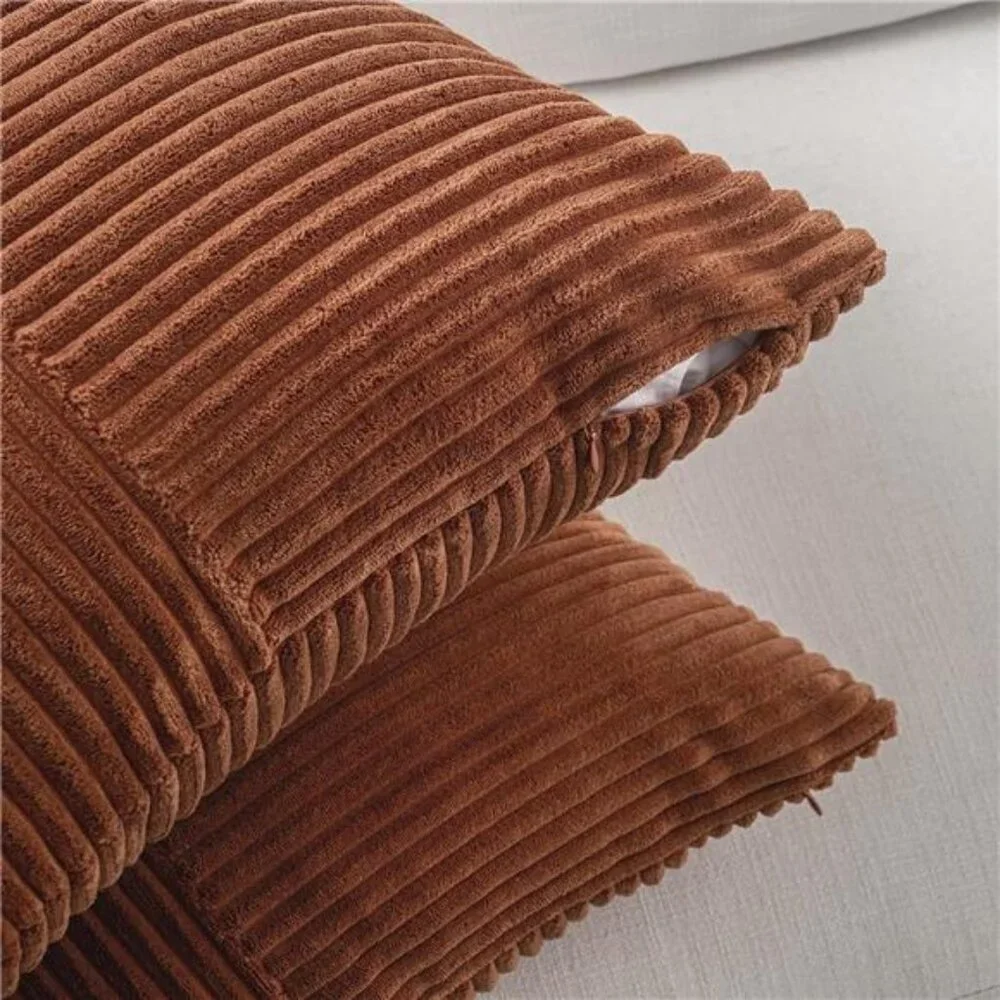 Fancy Homi 2 Packs Rust Boho Decorative Throw Pillow Covers 18x18 Inch for